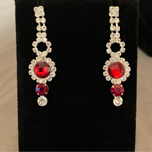 Prom/Special Occasion Necklace and Earrings, Red - Picture 6 of 14